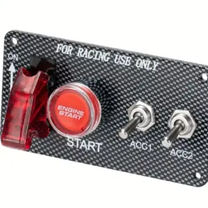 12V Ignition Switch Panel with Engine Start Button and 2 Toggles