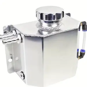 Universal 1L Aluminium Overflow Reservoir with Sight Tube – Silver