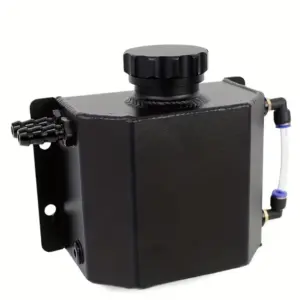 Universal 1L Aluminium Overflow Reservoir with Sight Tube – Black