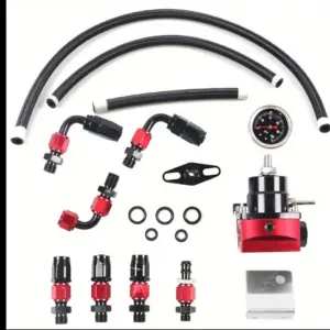 Adjustable Fuel Pressure Regulator Kit with 0-100 psi Gauge, AN6