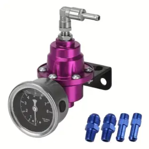 Adjustable Fuel Pressure Regulator with 0–8 kg/cm² Gauge and Fittings